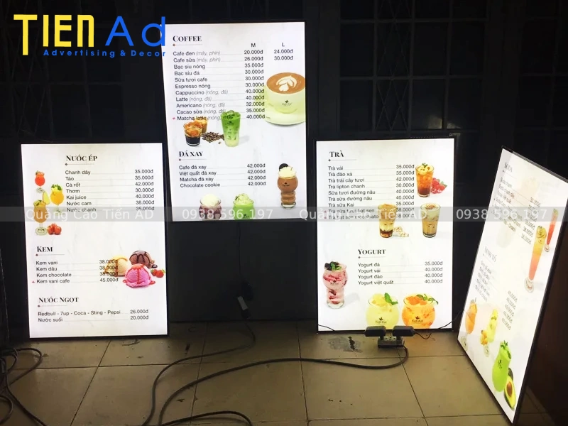 35+ mẫu hộp đèn trà sữa thu hút khách hàng ghé quán