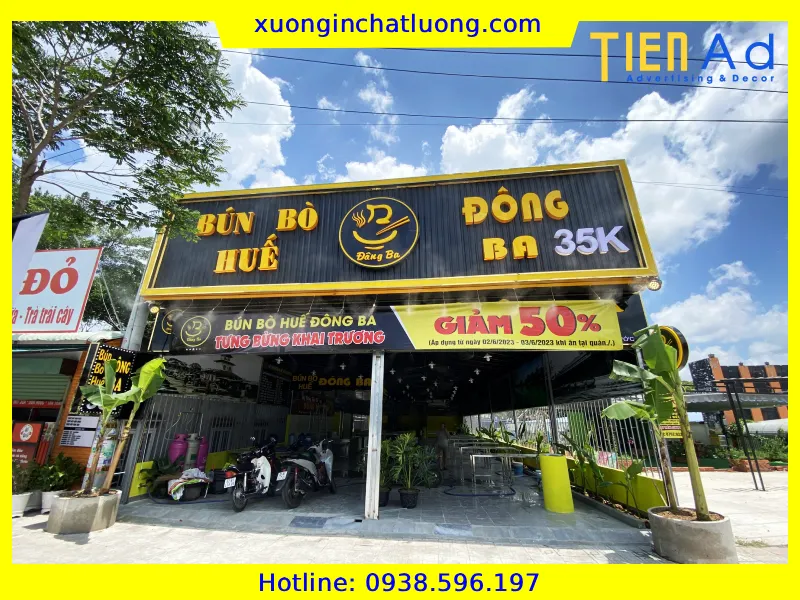 Bảng Hiệu Bún Bò Huế Giá Rẻ Trọn Gói Tại TP.HCM