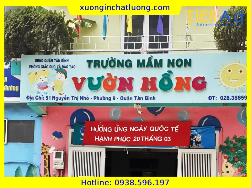 Bảng Hiệu Trường Mầm Non Uy Tín Giá Rẻ Tại TP.HCM