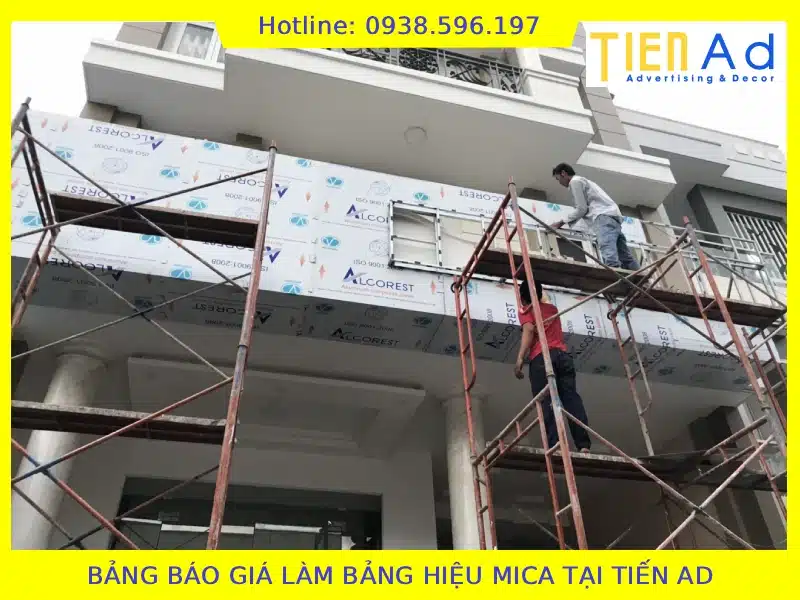 Bảng báo giá làm bảng hiệu mica tại TIẾN AD