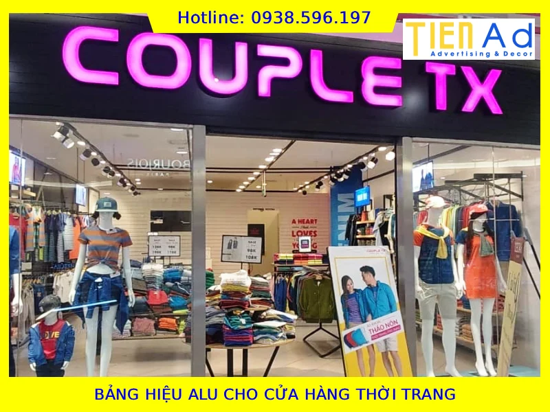 Bảng hiệu alu cho cửa hàng thời trang