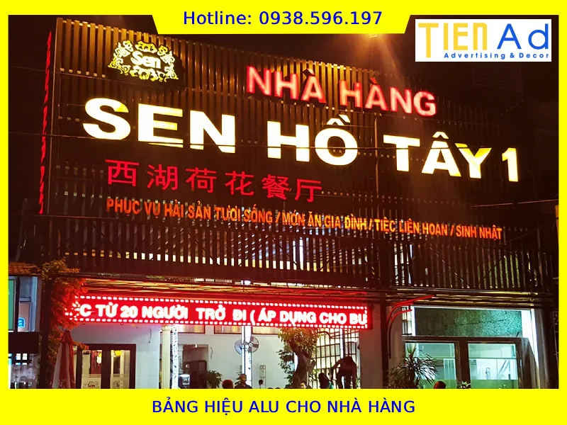 Bảng hiệu alu cho nhà hàng