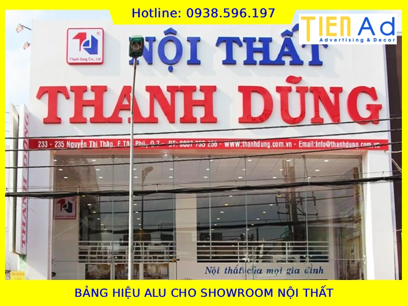 Bảng hiệu alu cho showroom nội thất
