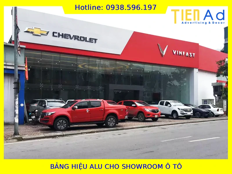 Bảng hiệu alu cho showroom ô tô