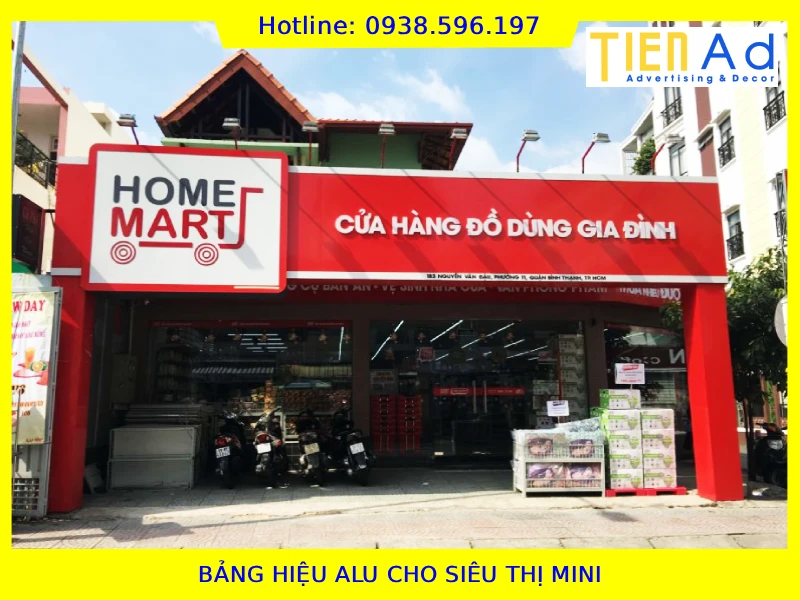 Bảng hiệu alu cho siêu thị mini