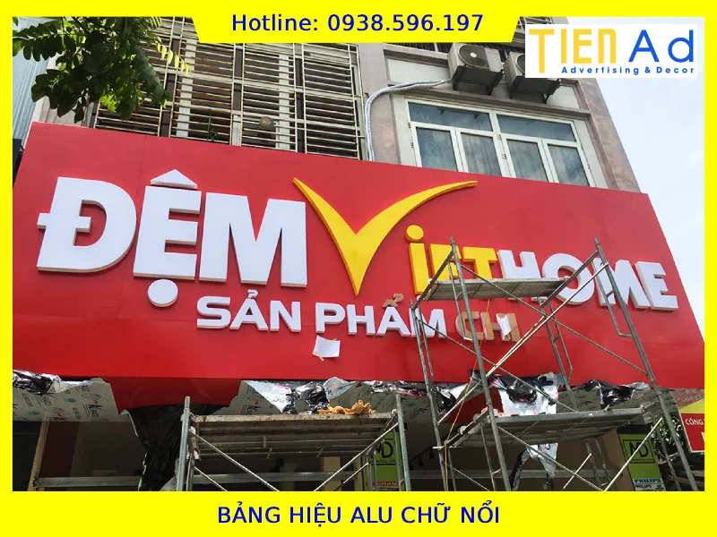 Bảng hiệu alu chữ nổi