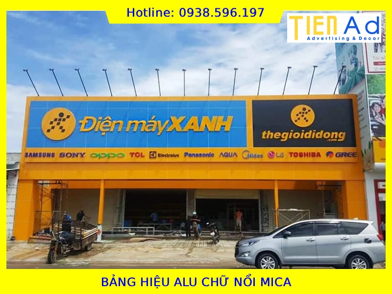 Bảng hiệu alu chữ nổi mica