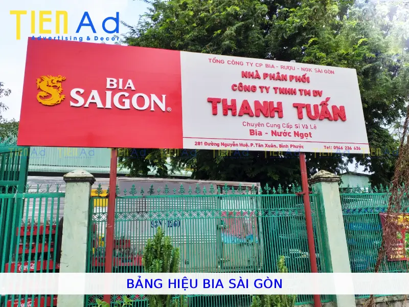 Bảng hiệu bia sài gòn