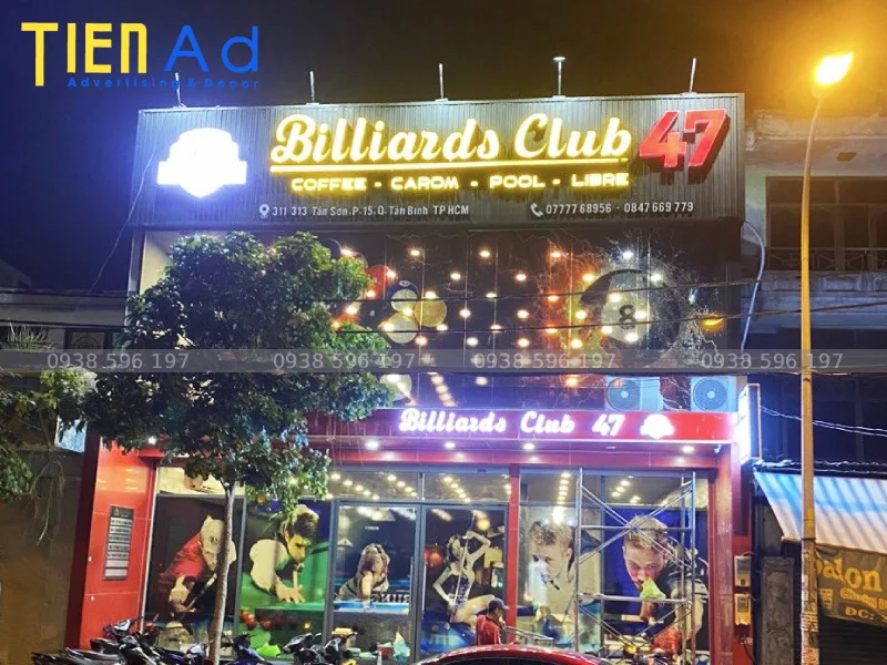 Bảng hiệu bida 47