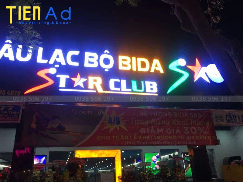 Bảng hiệu bida Star