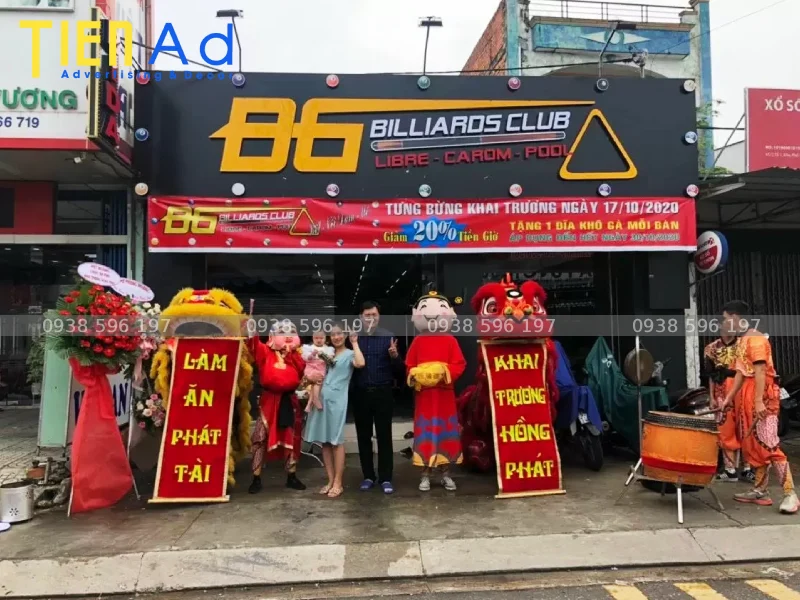 Bảng hiệu bida alu chữ nổi