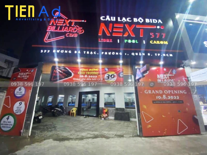 Bảng hiệu bida đèn LED