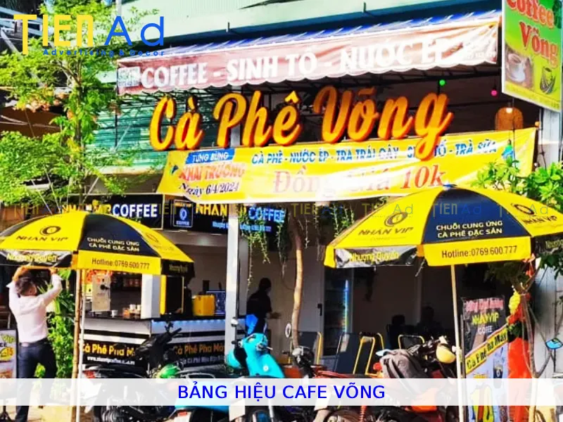 Bảng hiệu cà phê võng