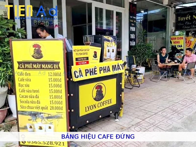 Bảng hiệu cafe đứng