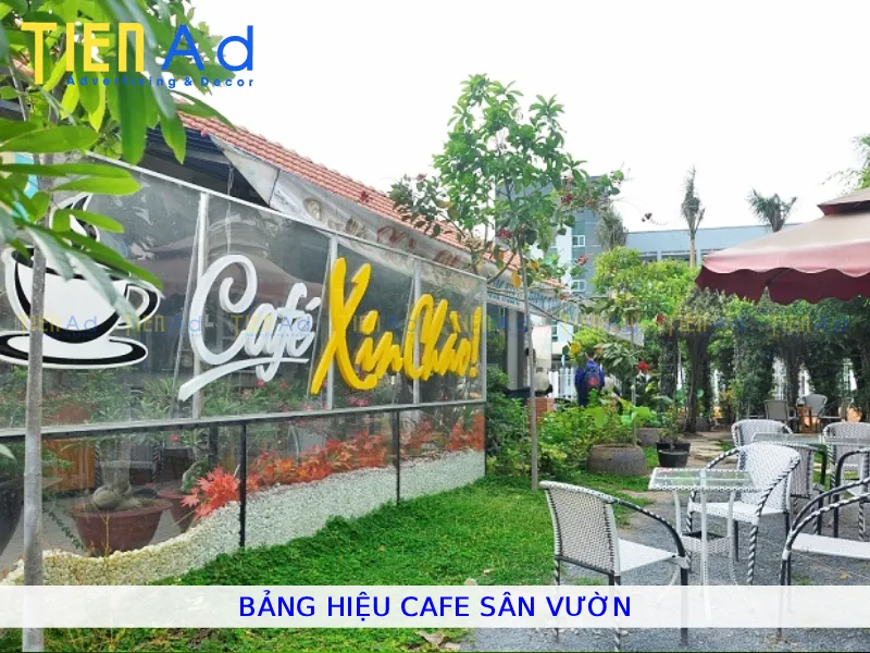 Bảng hiệu cafe sân vườn