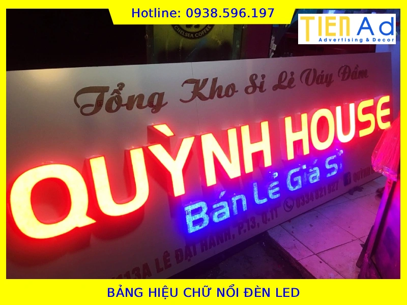 Bảng hiệu chữ nổi đèn led