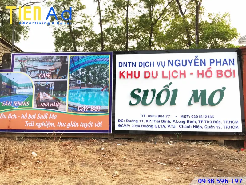 Bảng hiệu chữ nổi mica Suối Mơ