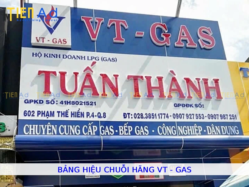 Bảng hiệu chuỗi hãng VT Gas