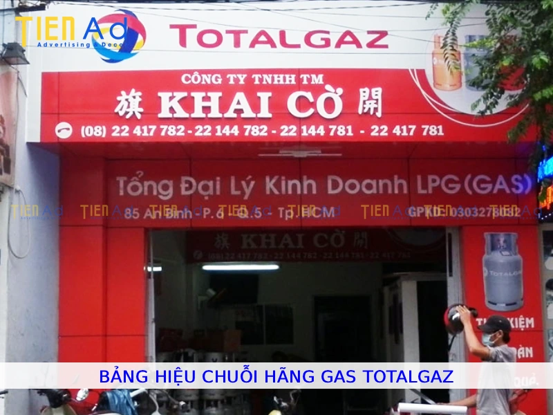 Bảng hiệu chuỗi hãng gas TotalGaz