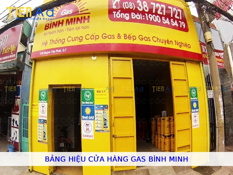 Bảng hiệu cửa hàng gas Bình Minh