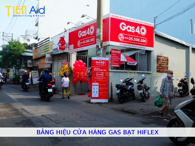 Bảng hiệu cửa hàng gas bạt hiflex