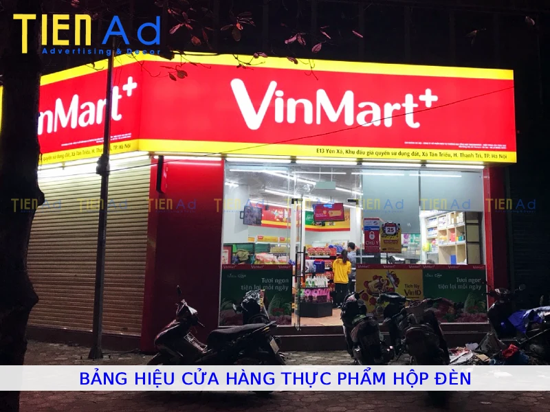 Bảng hiệu cửa hàng thực phẩm hộp đèn