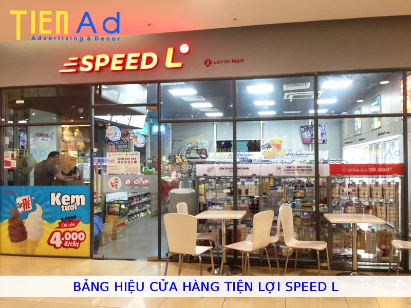 Bảng hiệu cửa hàng tiện lợi Speed L