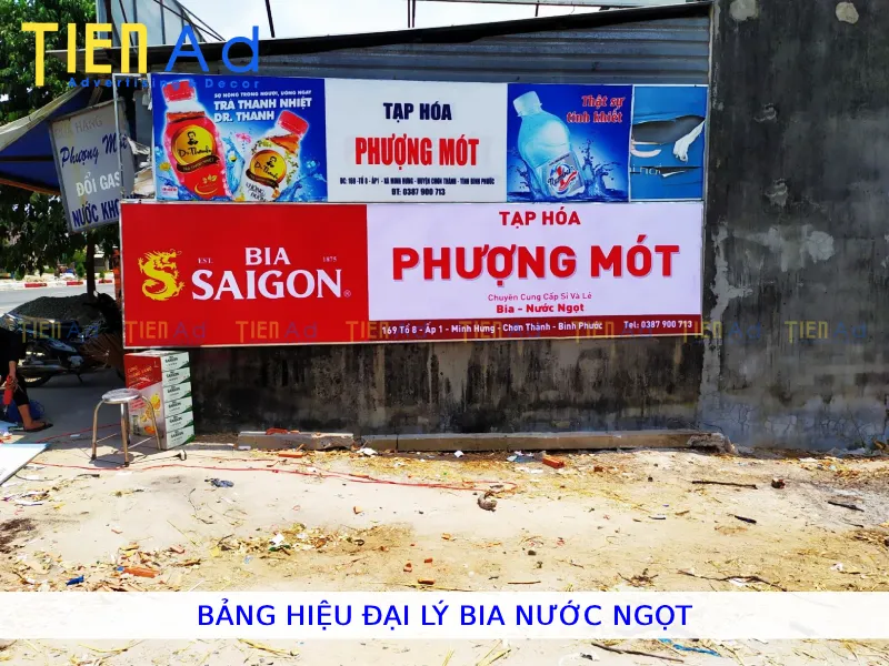 Bảng hiệu đại lý bia nước ngọt