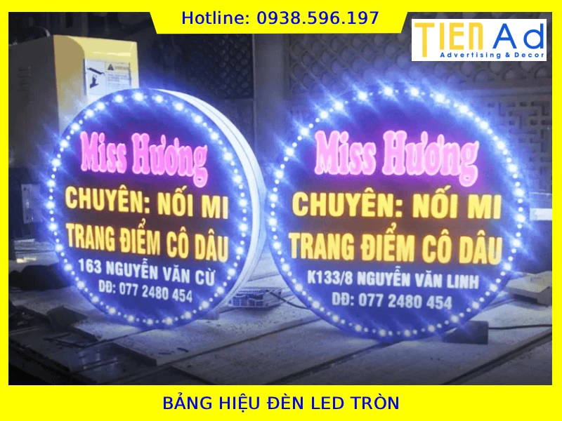 Bảng hiệu đèn led tròn