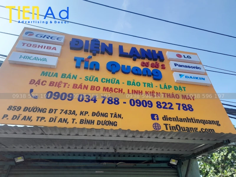 Bảng hiệu điện lạnh Tín Quang