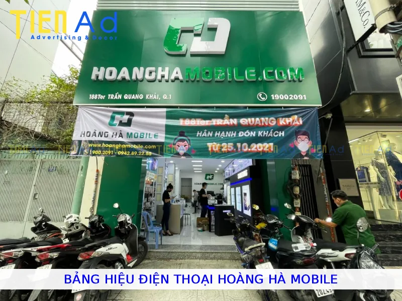 Bảng hiệu điện thoại Hoàng Hà Mobile