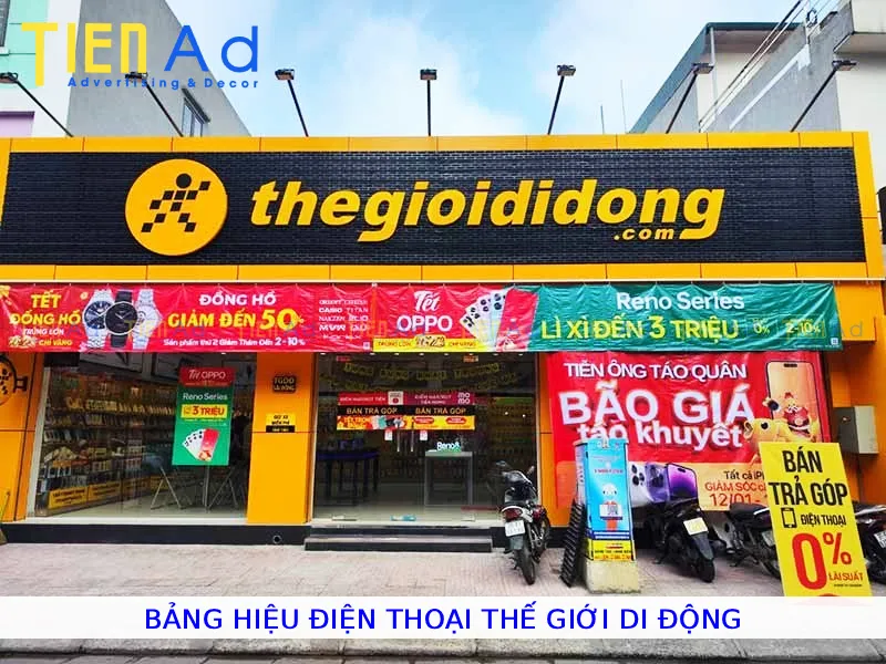 Bảng hiệu điện thoại Thế Giới Di Động