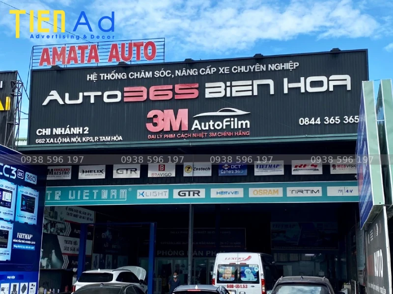 Bảng hiệu gara ô tô Auto 365 Biên Hòa