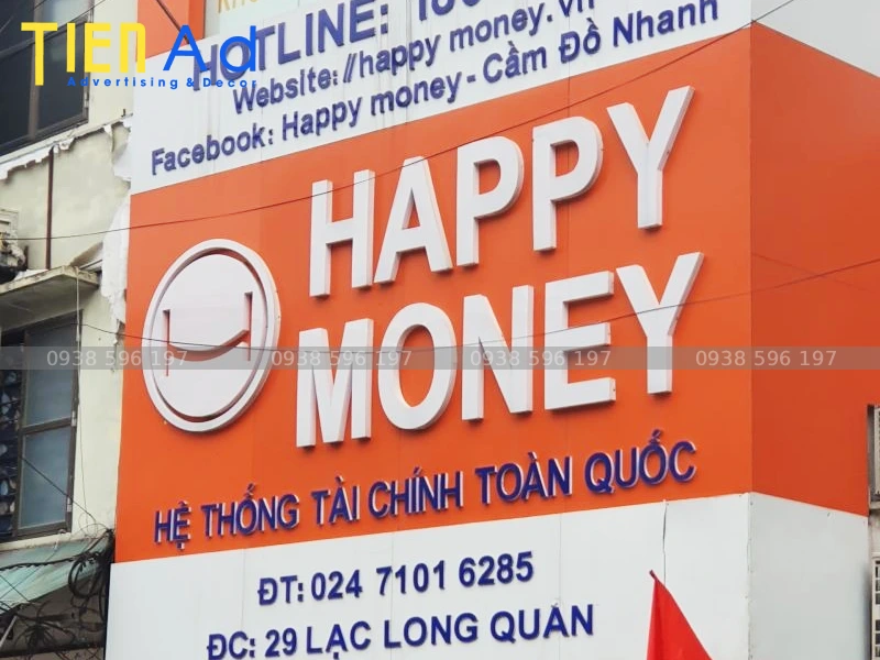 Bảng hiệu hệ thống cầm đồ Happy Money
