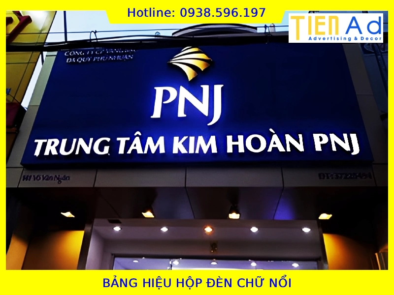 Bảng hiệu hộp đèn chữ nổi