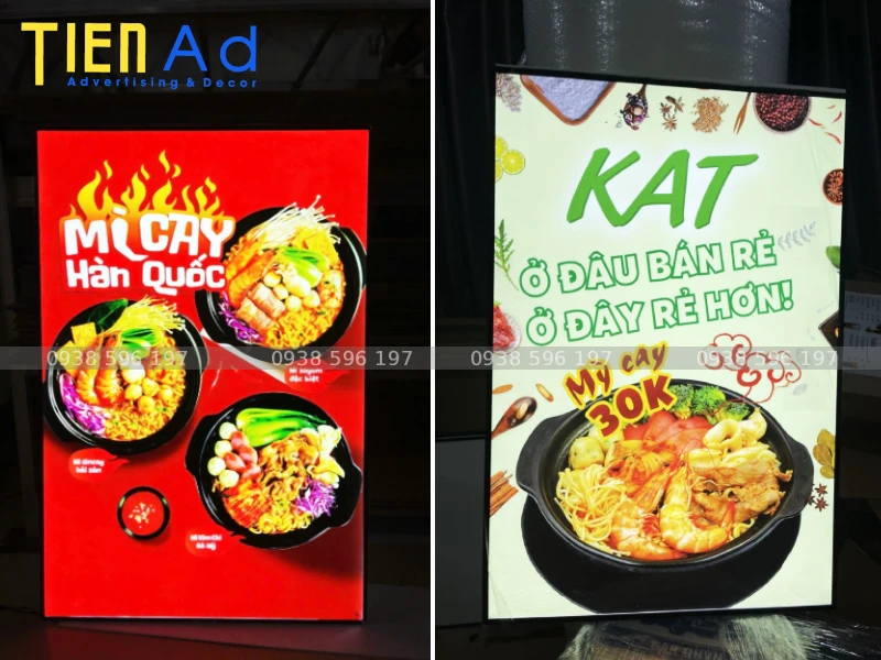 Bảng hiệu hộp đèn mì cay