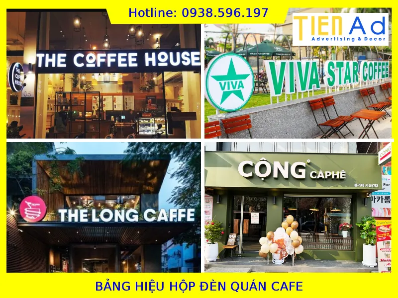Bảng hiệu hộp đèn quán cafe