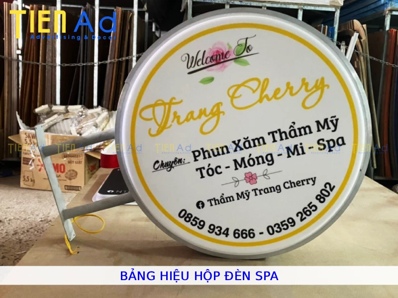 Bảng hiệu hộp đèn spa
