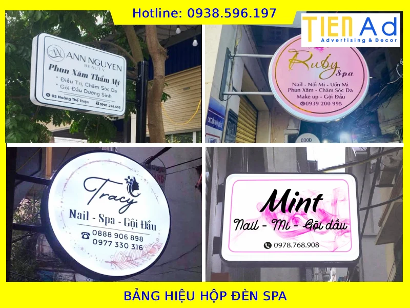 Bảng hiệu hộp đèn spa