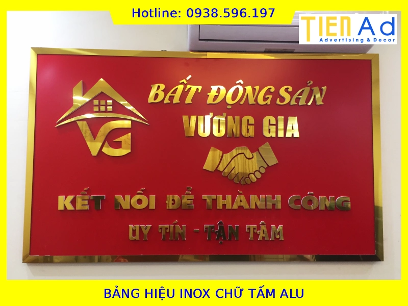 Bảng hiệu inox chữ tấm alu