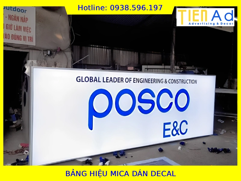 Bảng hiệu mica dán decal