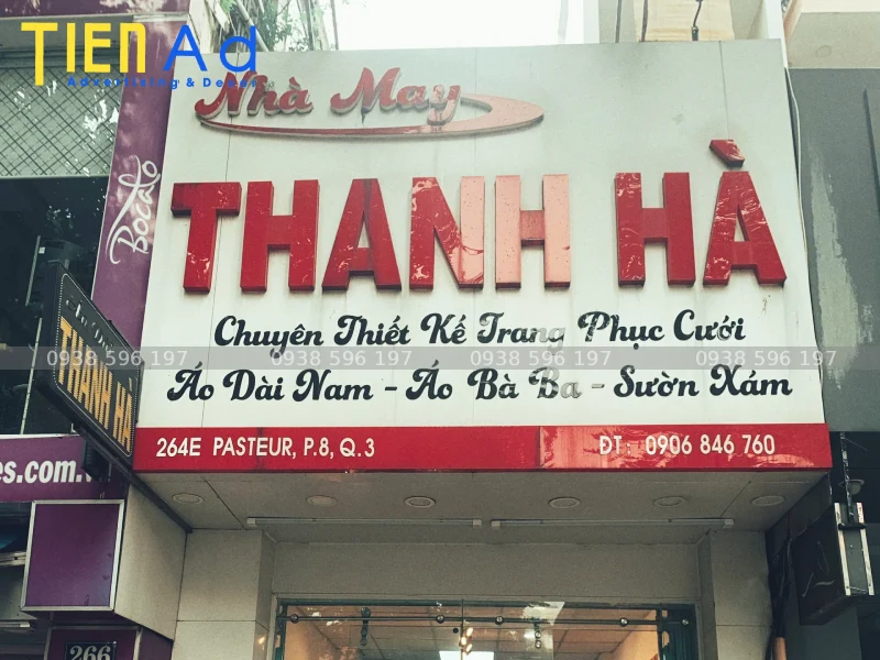 Bảng hiệu nhà may Thanh Hà