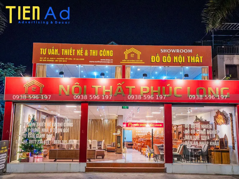 Bảng hiệu nội thất gỗ Phúc Long
