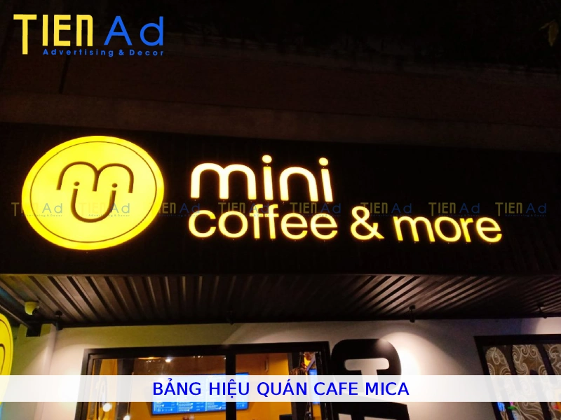 Bảng hiệu quán cà phê mica