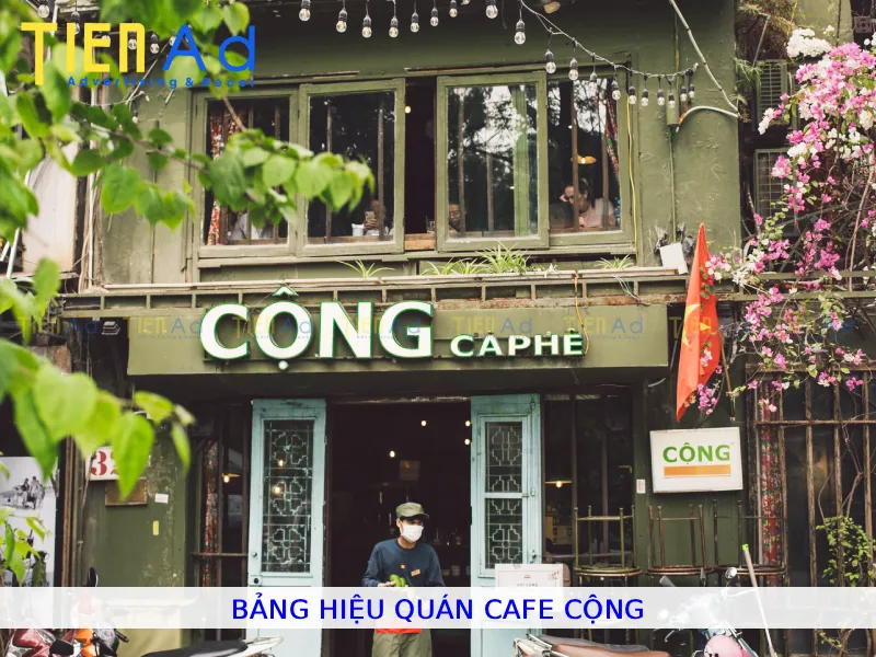 Bảng hiệu quán cafe Cộng