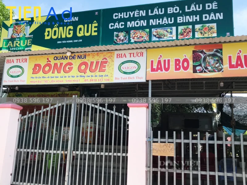 Bảng hiệu quán nhậu đồng quê