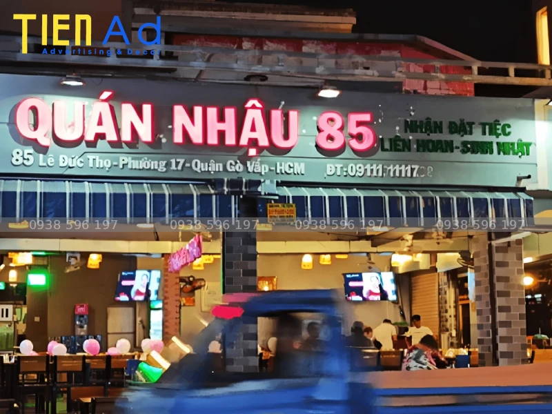 Bảng hiệu quán nhậu mica