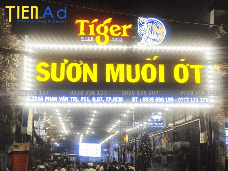 Bảng hiệu quán nhậu tài trợ Tiger