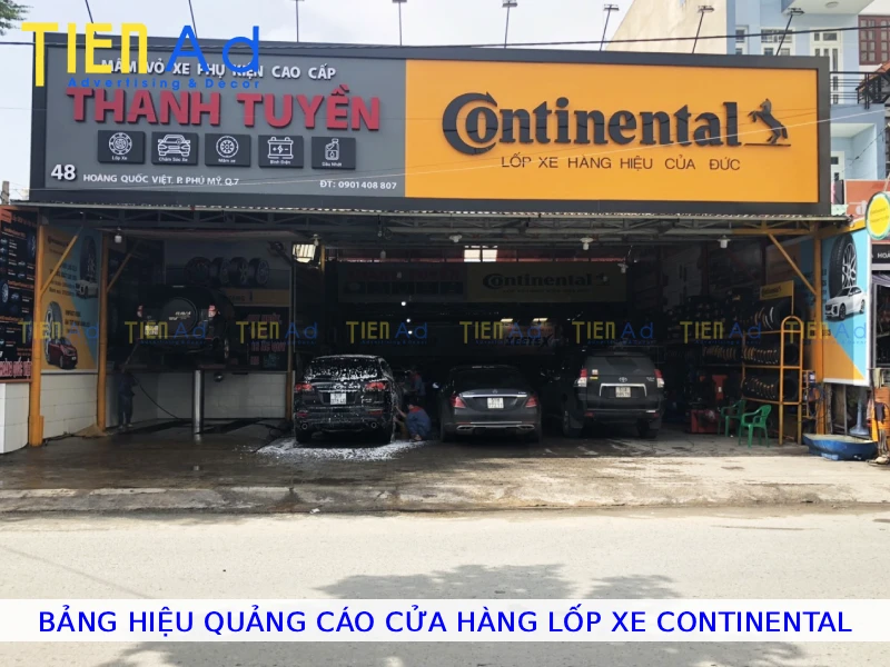 Bảng hiệu quảng cáo cửa hàng lốp xe Continental