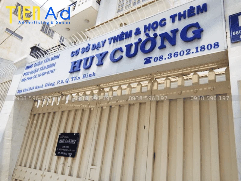 Bảng hiệu quảng cáo dạy thêm và học thêm Huy Cường